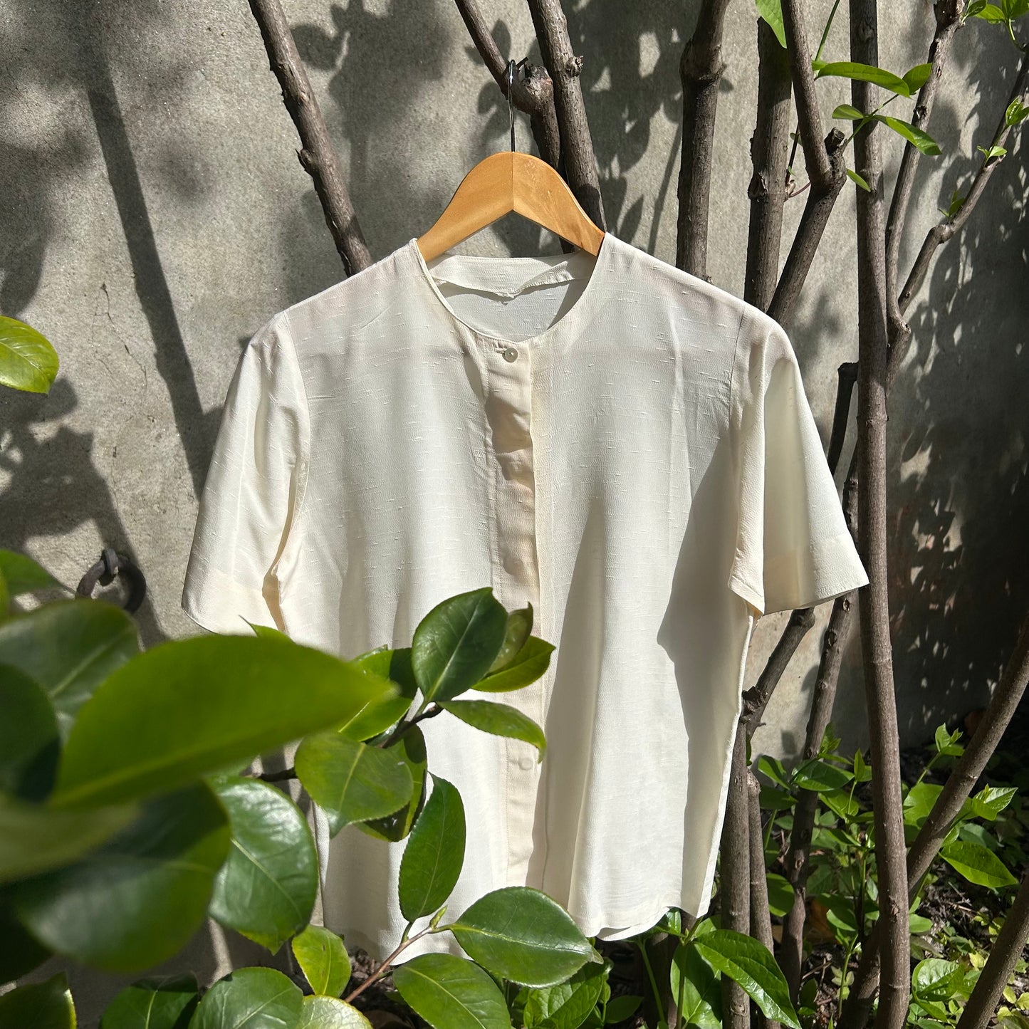 Camicia senza collo seta