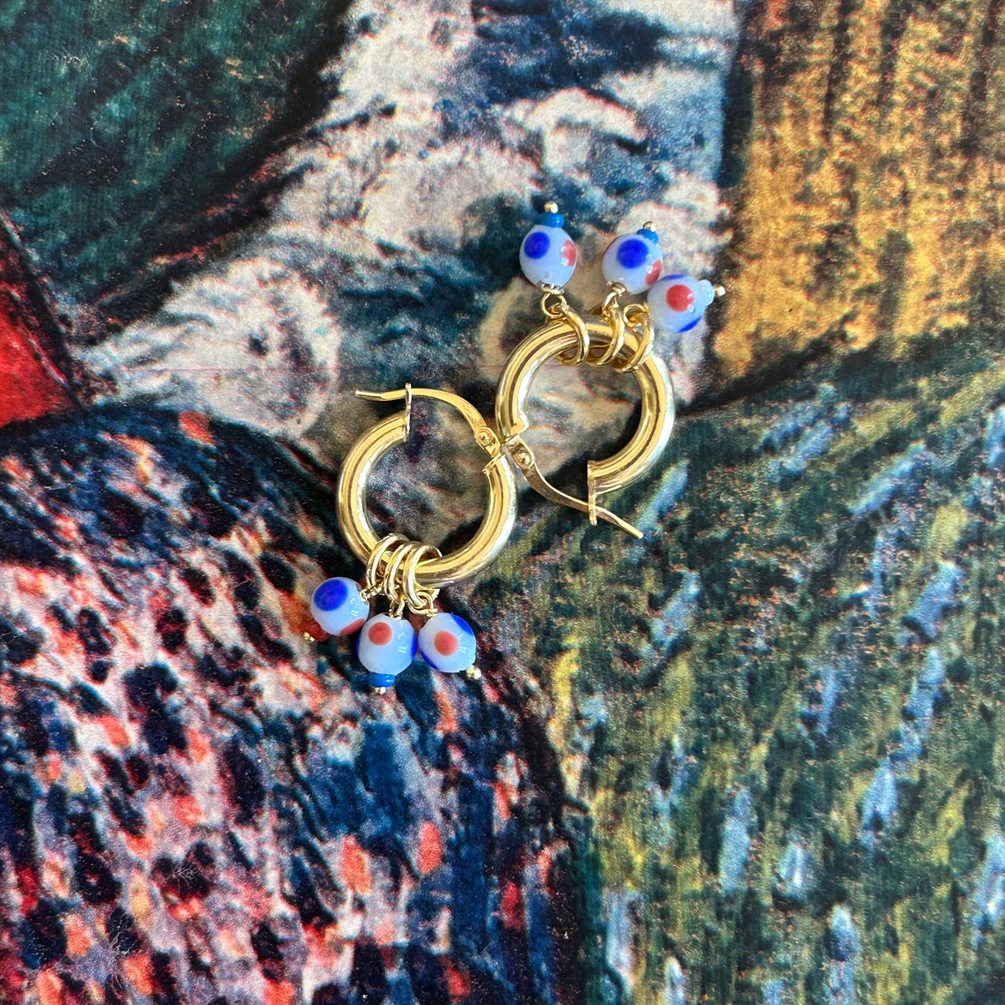 Orecchini “Grappoli e pois”