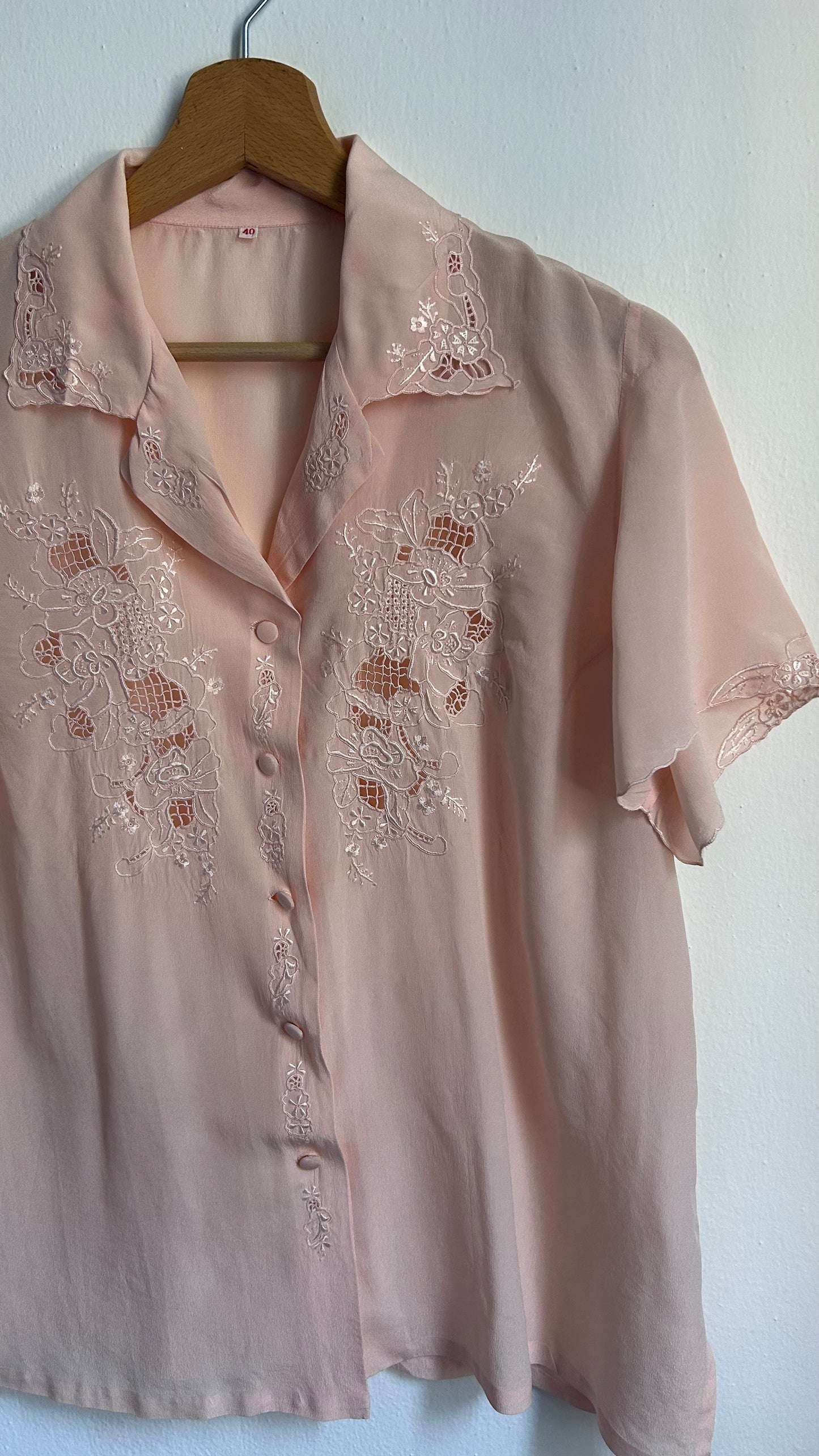 Camicia in seta rosa