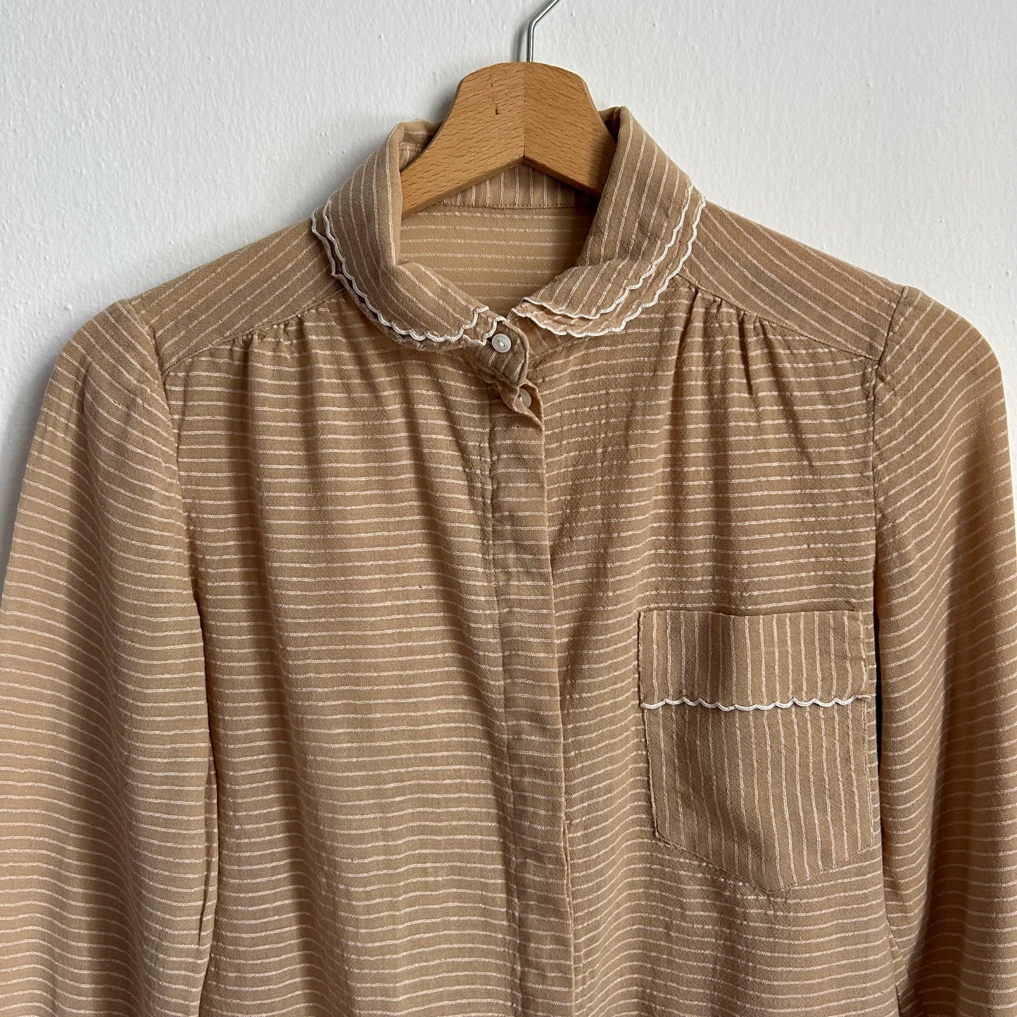 Camicia mussola caffellatte