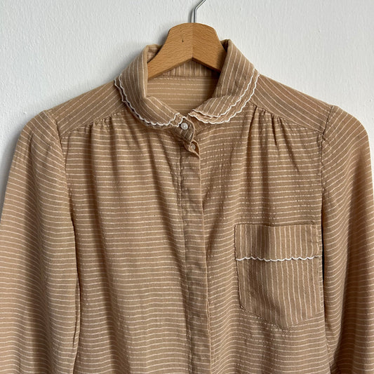 Camicia mussola caffellatte