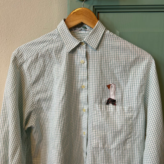 Camicia quadrettata con oca