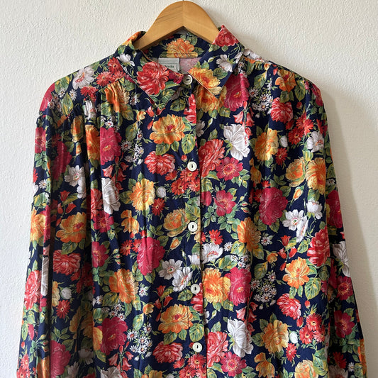 Camicia fiori toni caldi