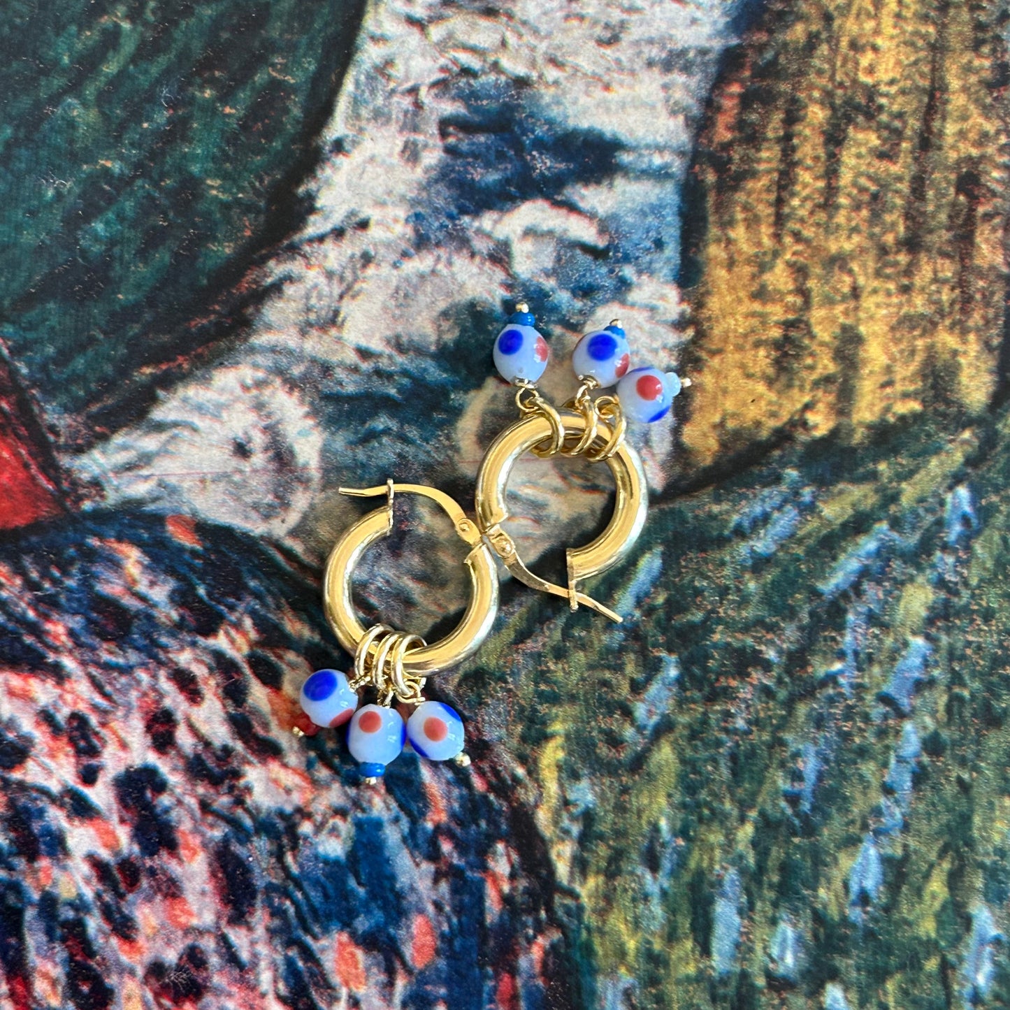 Orecchini “Grappoli e pois”