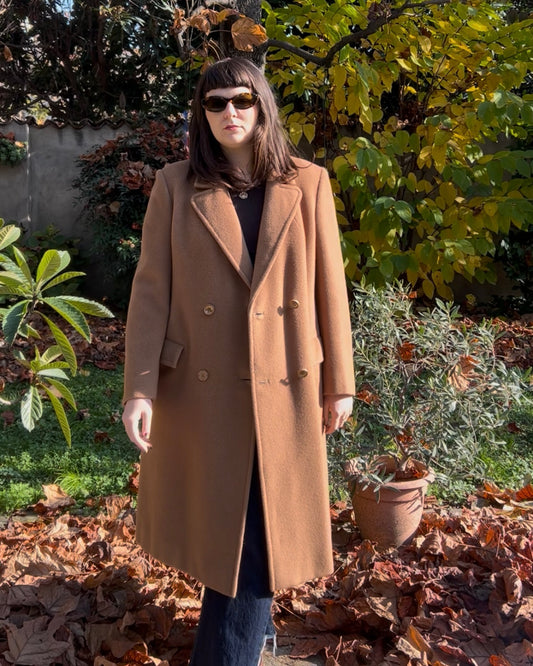 Cappotto doppiopetto cammello