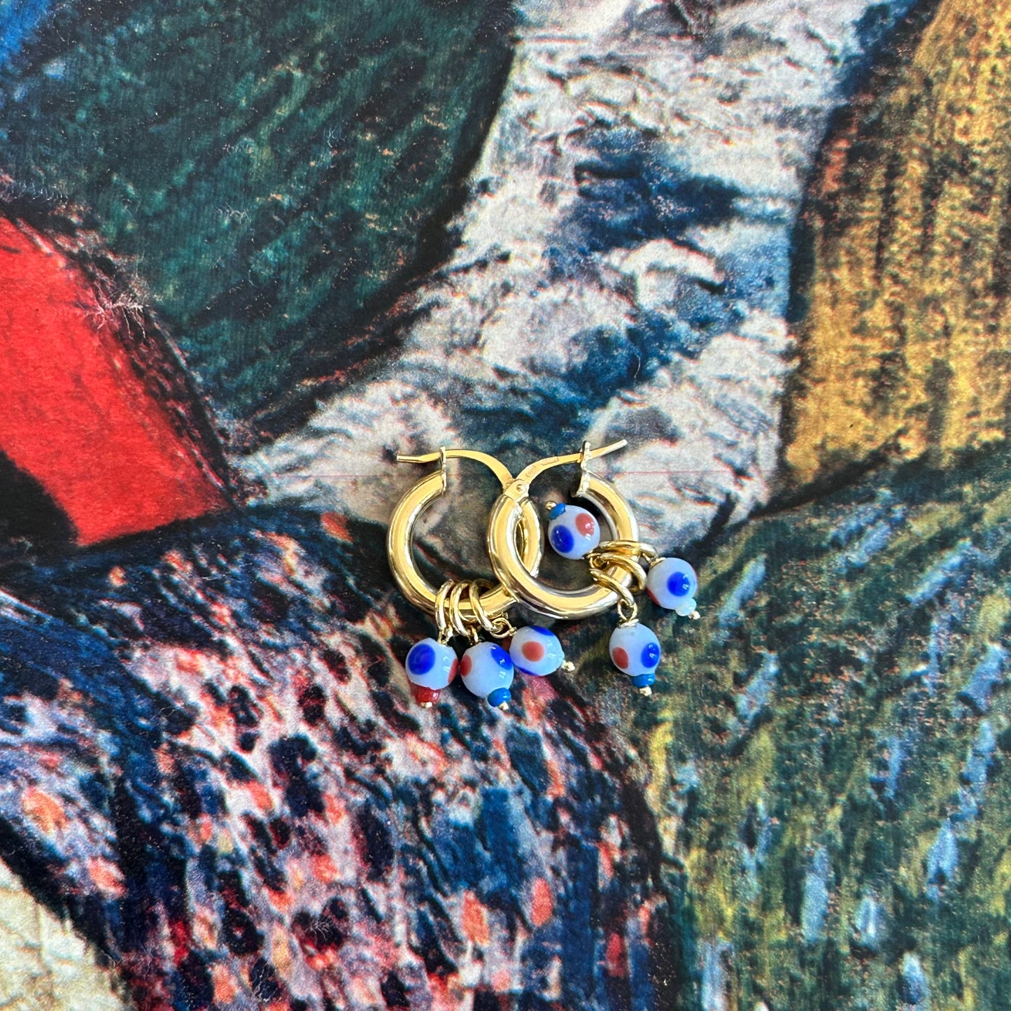 Orecchini “Grappoli e pois”