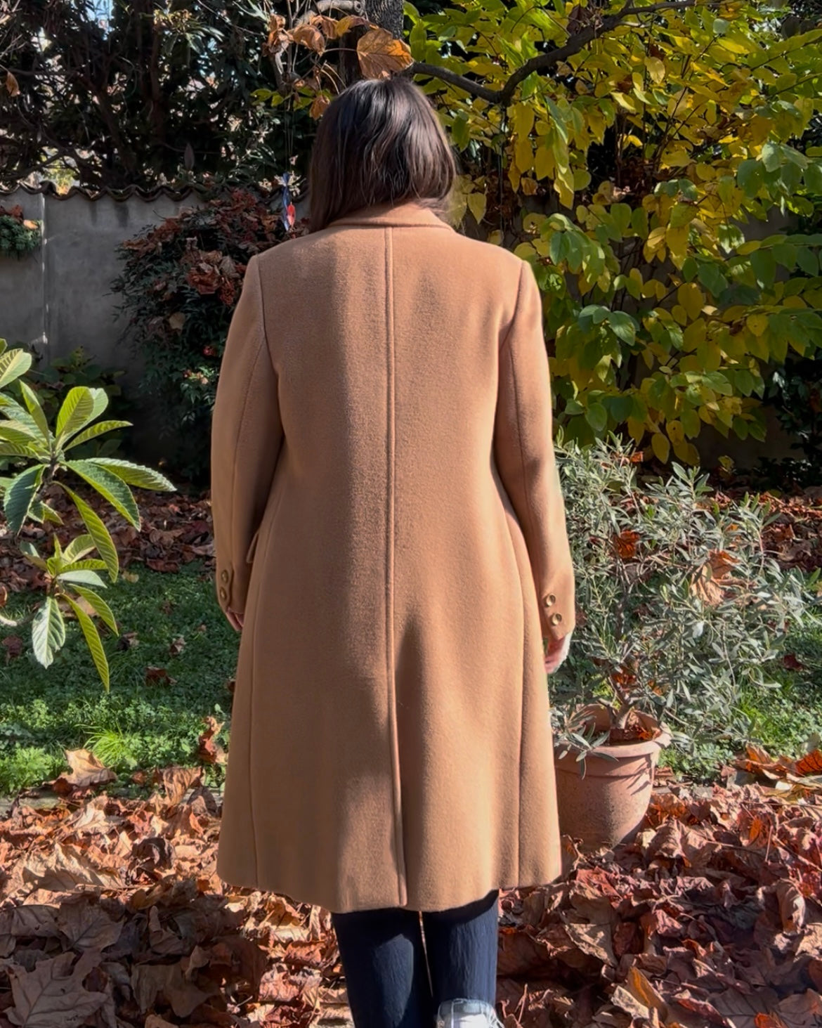 Cappotto doppiopetto cammello