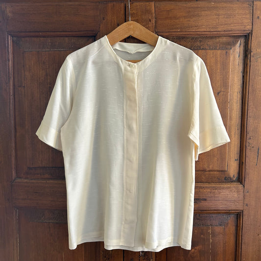 Camicia senza collo seta