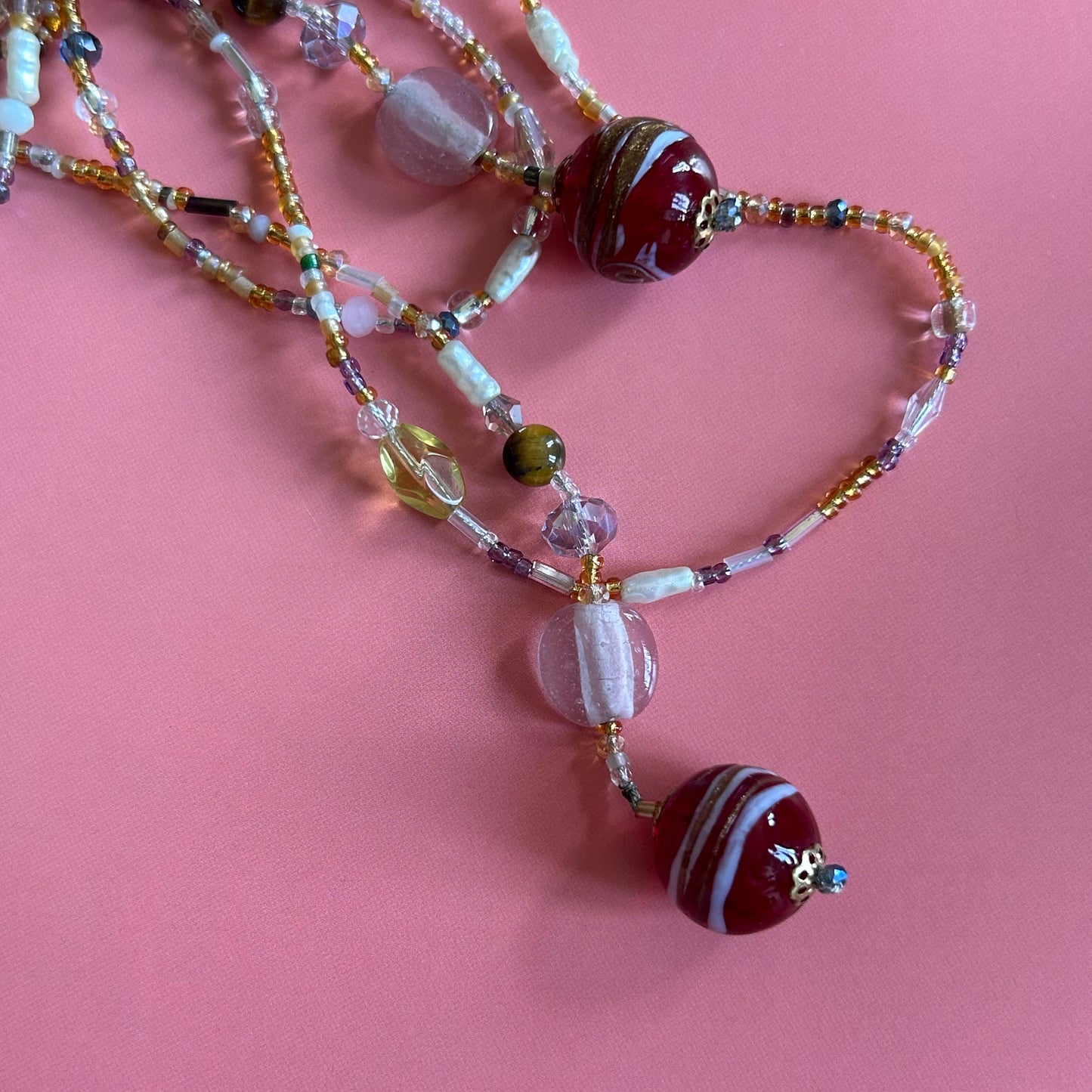 Collana aperta con sfere di Murano