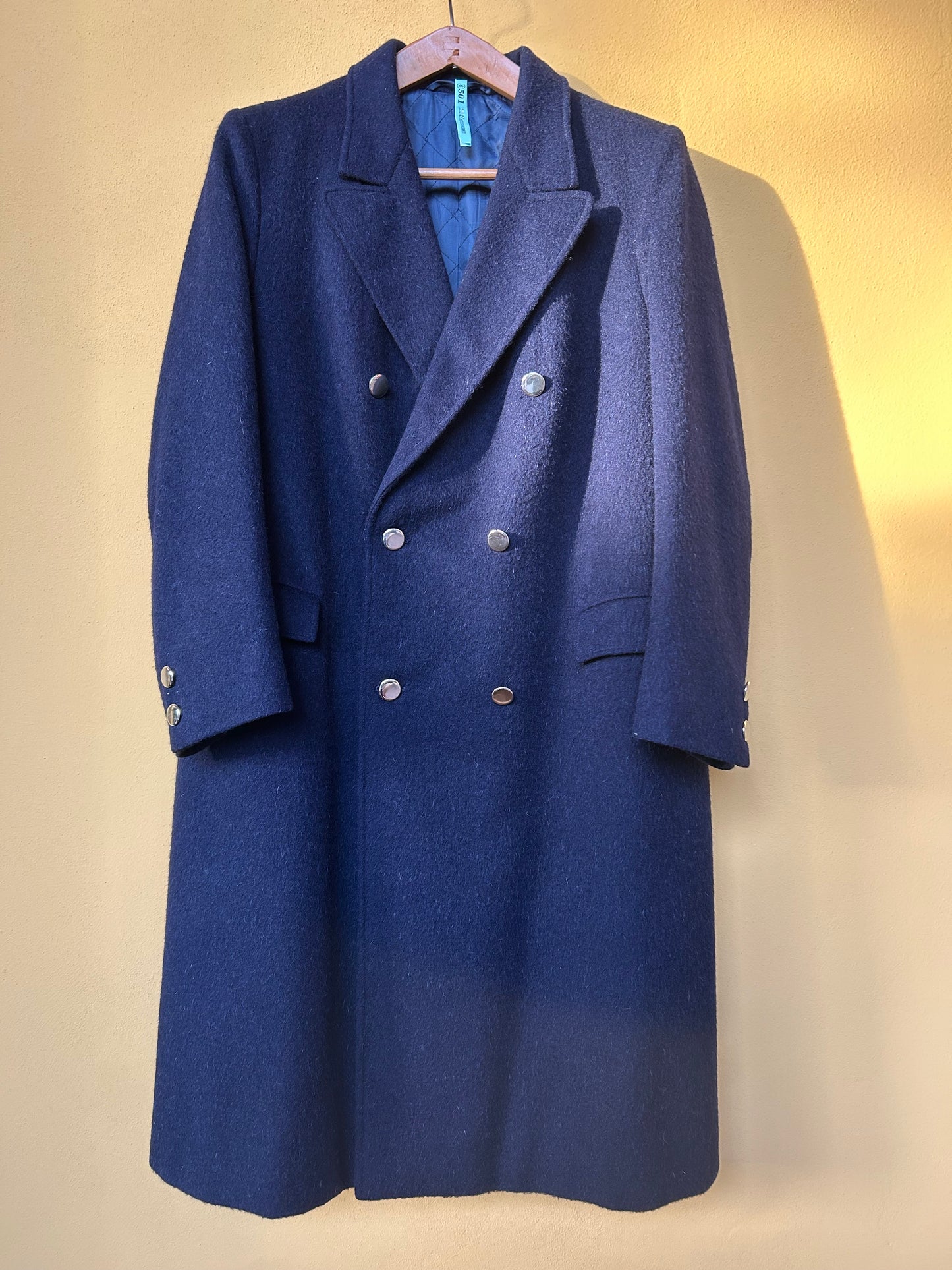 Cappotto blu doppiopetto