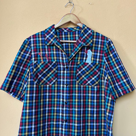 Camicia scozzese toni freddi