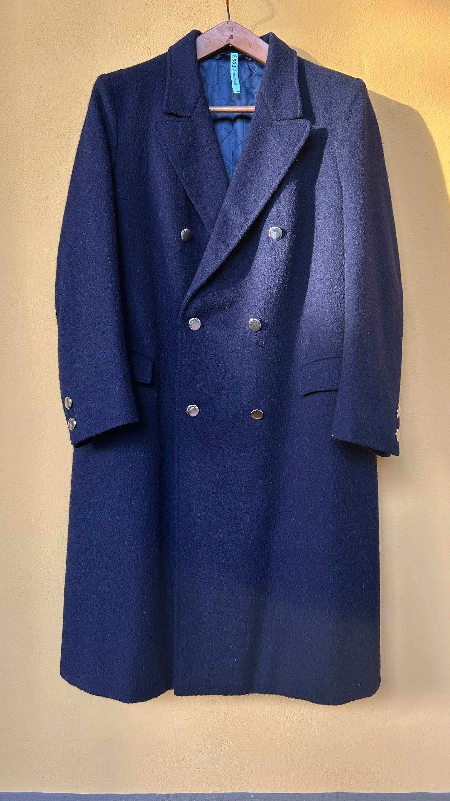 Cappotto blu doppiopetto