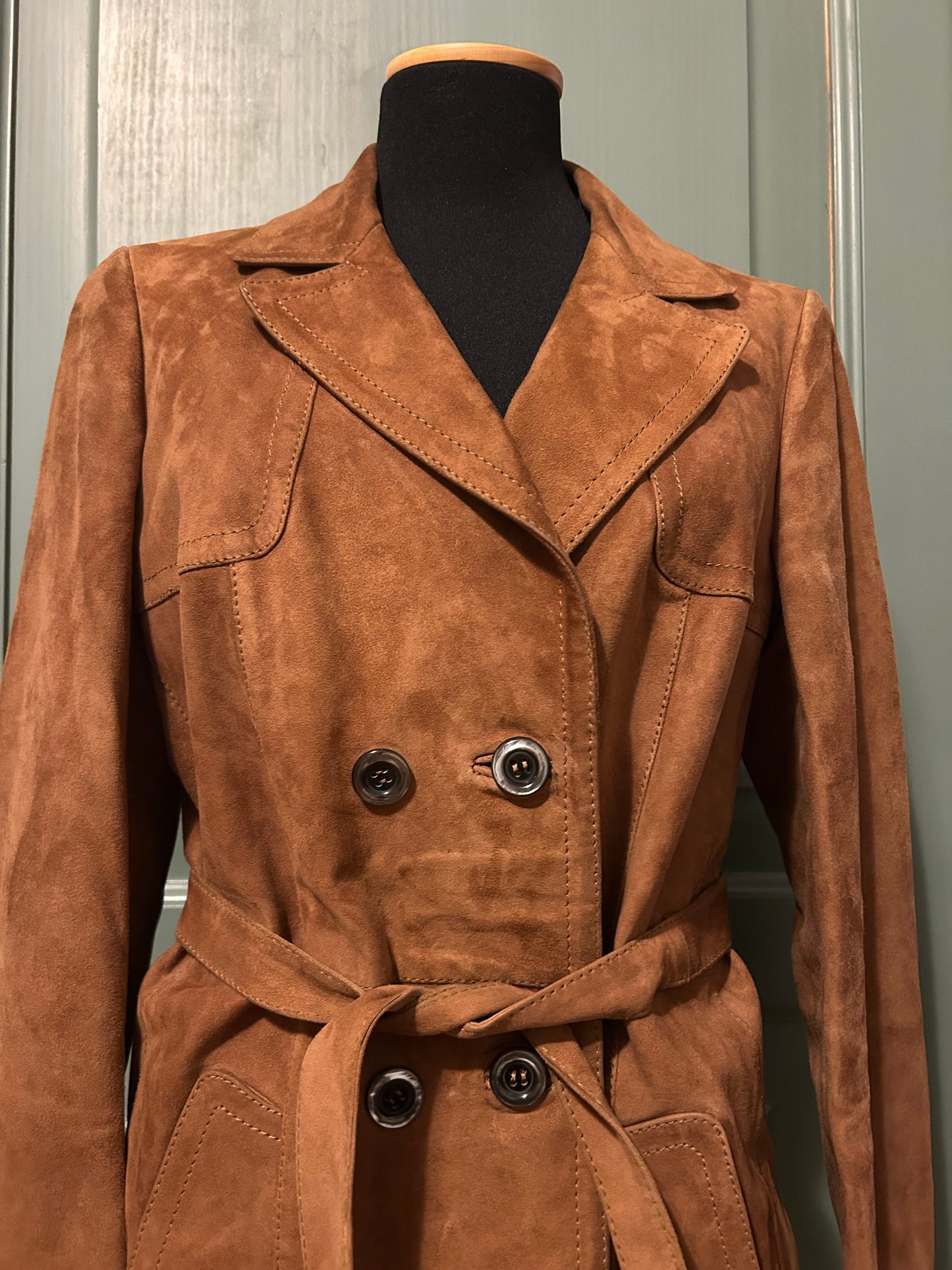 Giacca suede color tabacco