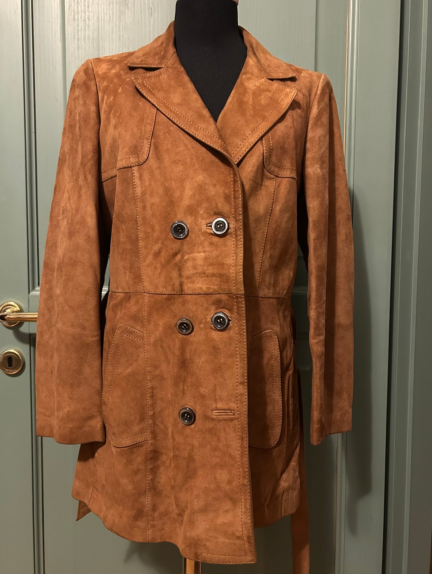 Giacca suede color tabacco