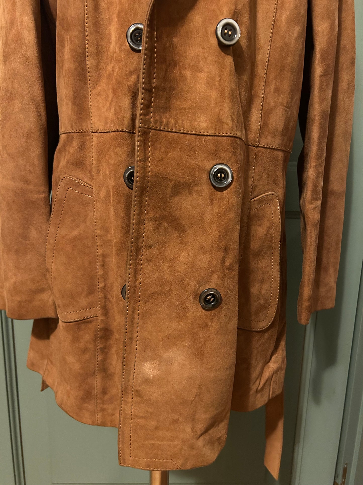 Giacca suede color tabacco