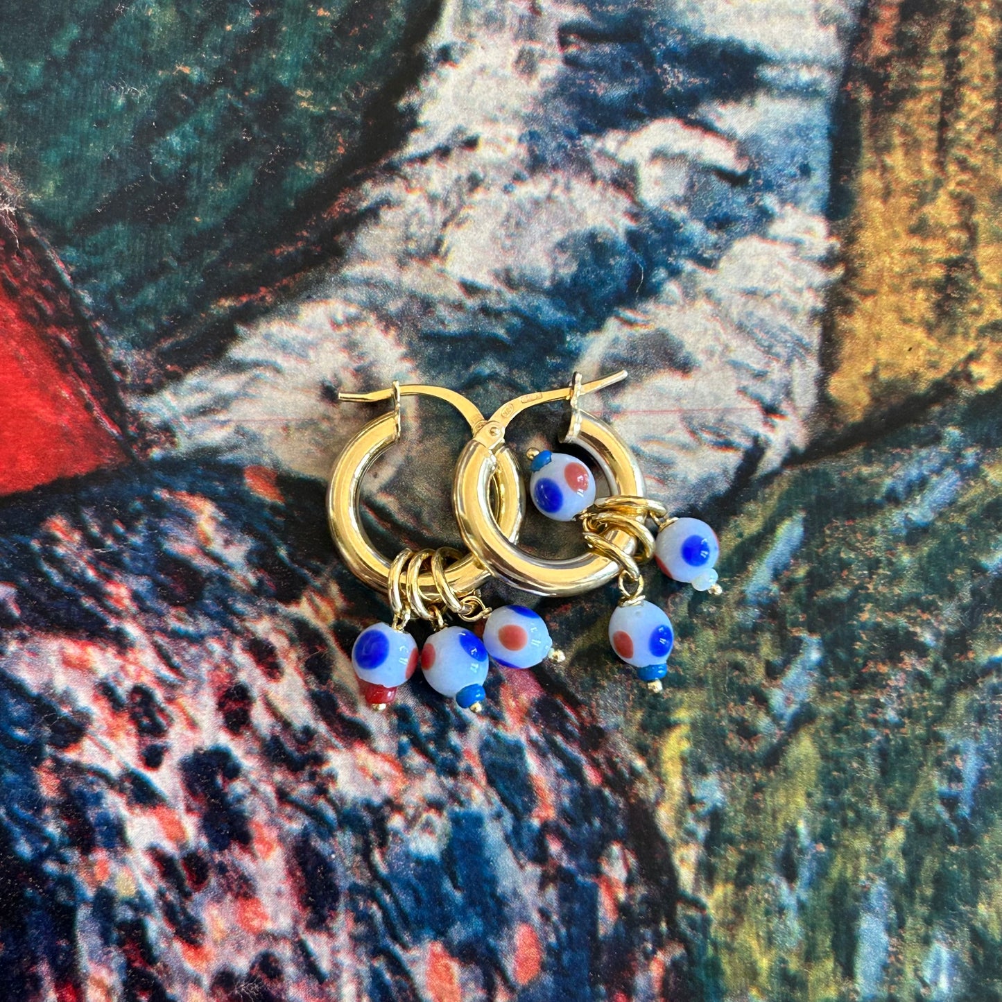 Orecchini “Grappoli e pois”