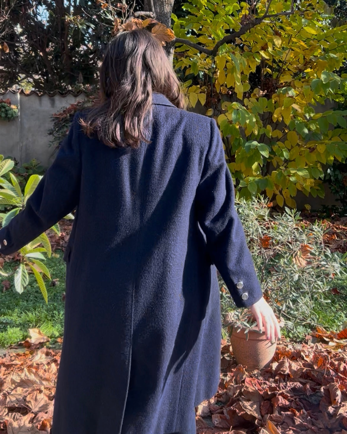 Cappotto blu doppiopetto