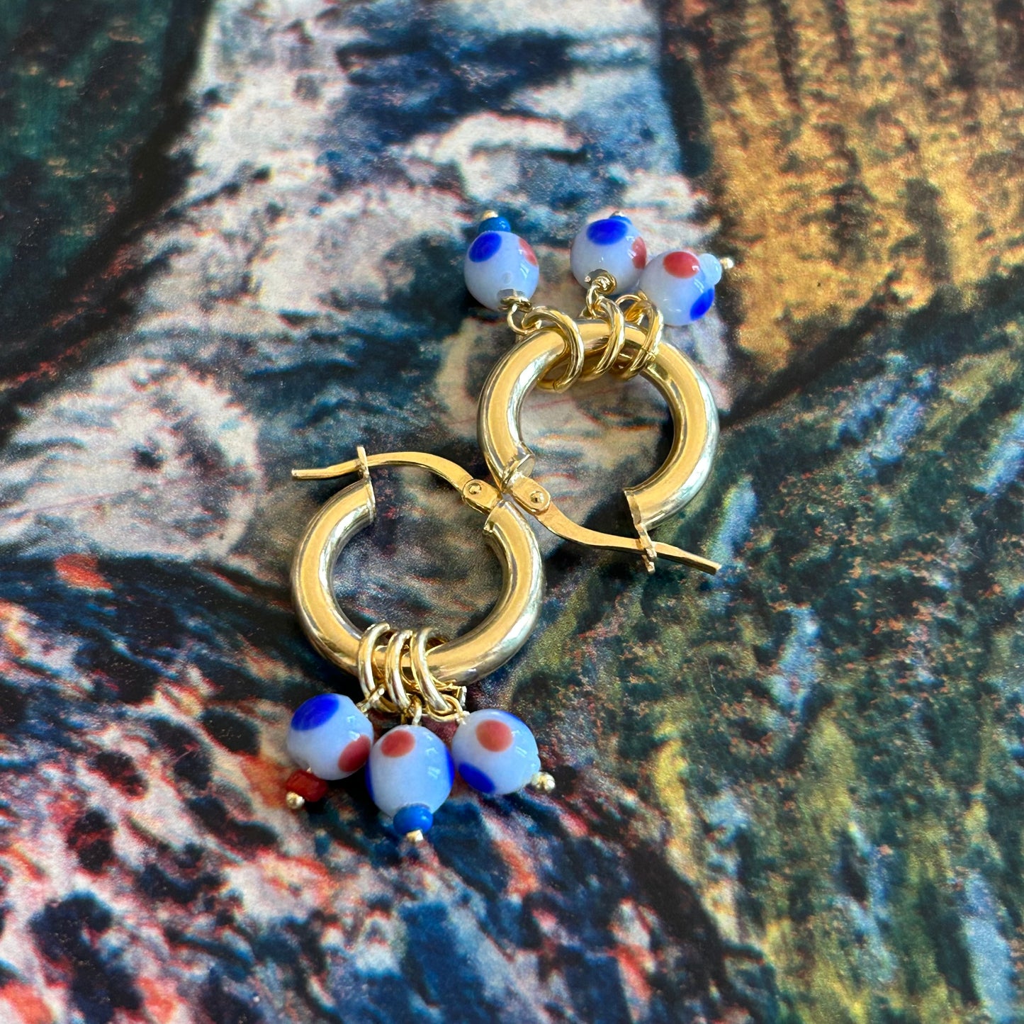 Orecchini “Grappoli e pois”