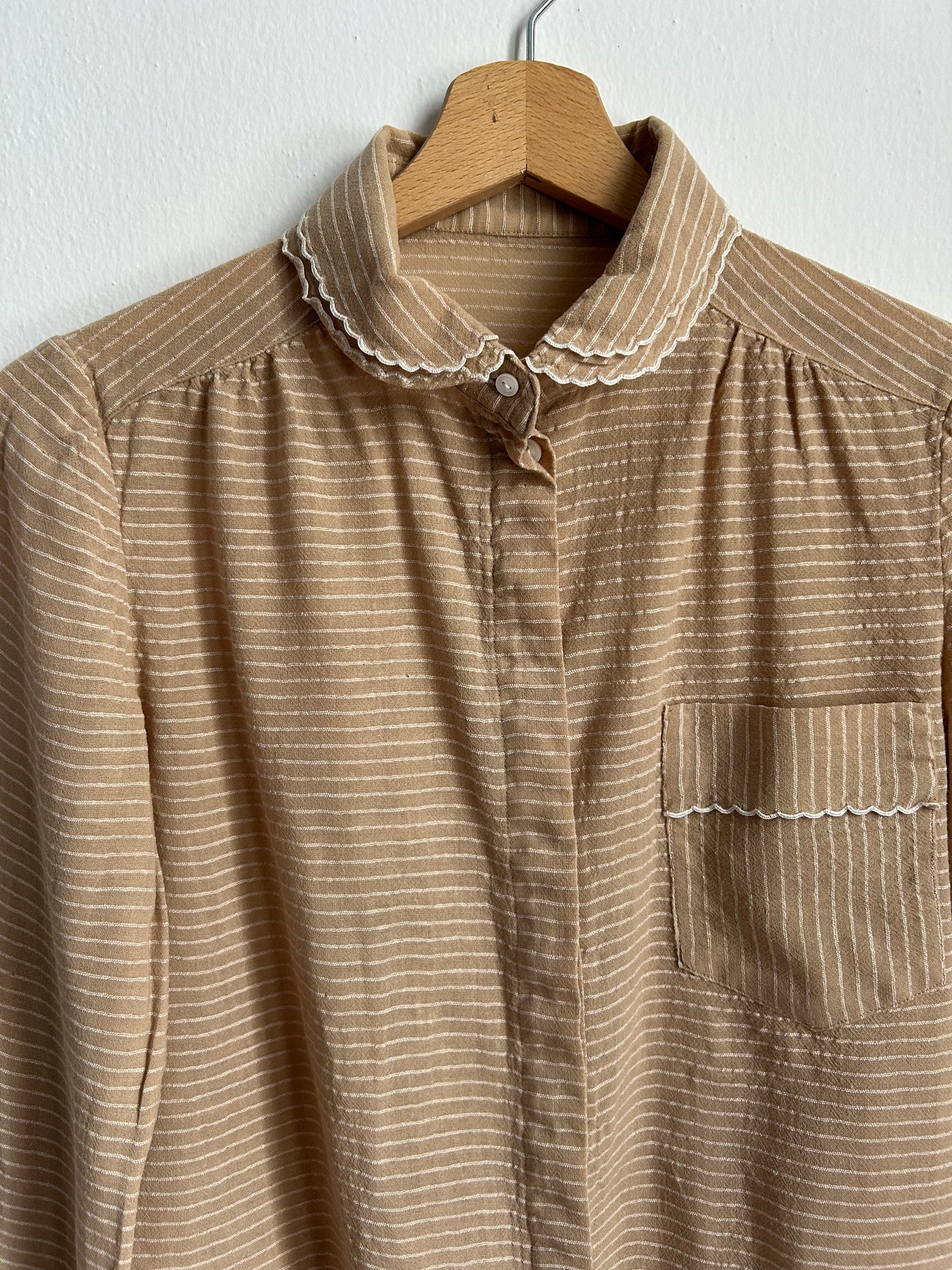 Camicia mussola caffellatte