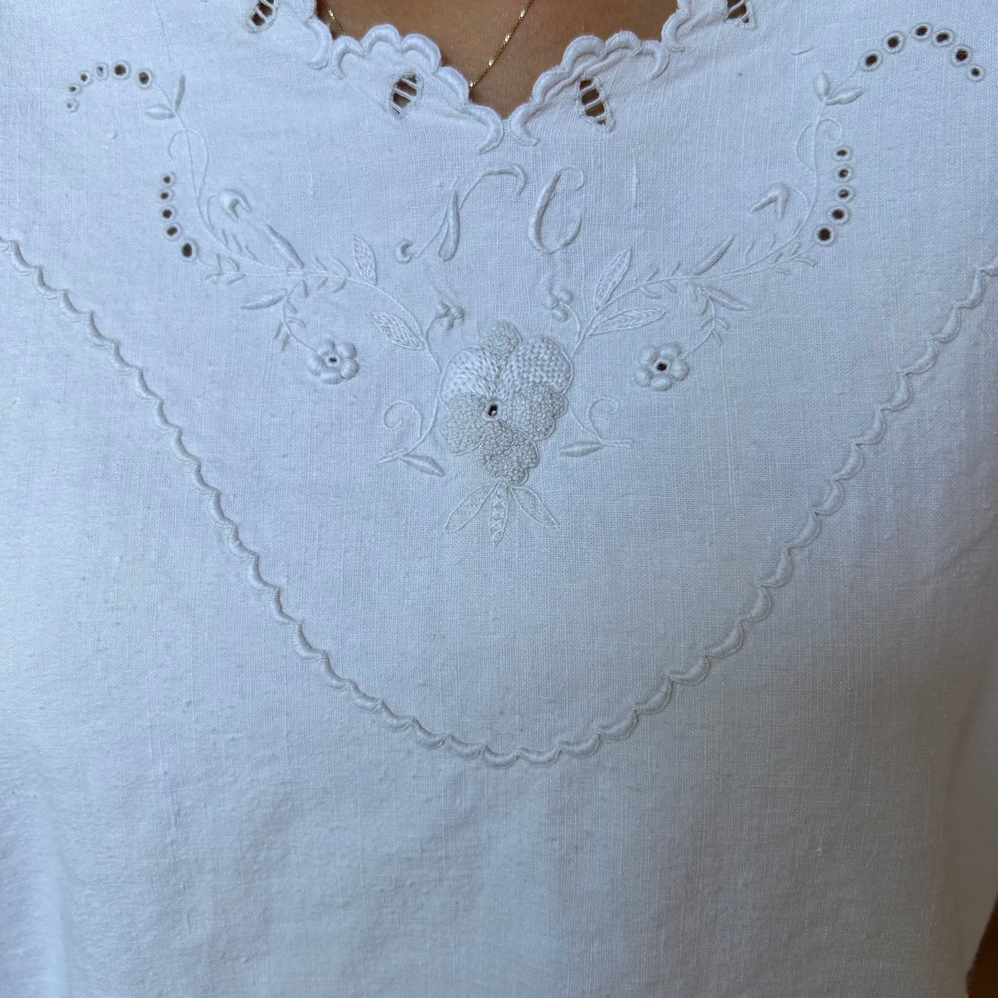 Camicione collo festonato