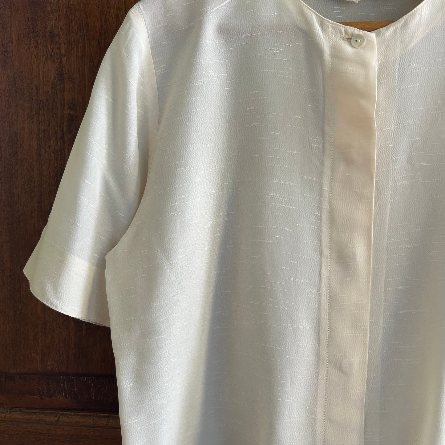 Camicia senza collo seta