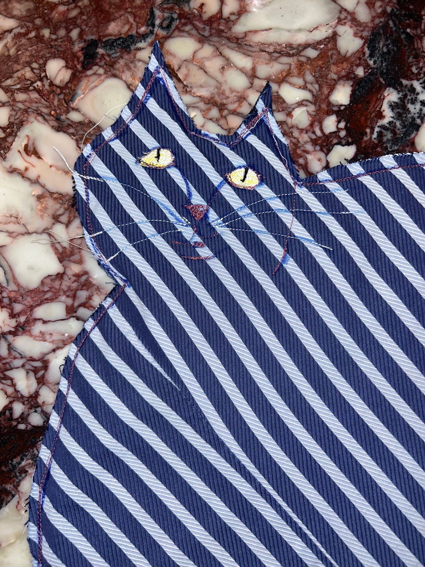 Tovaglietta “Gattone a righe blu"